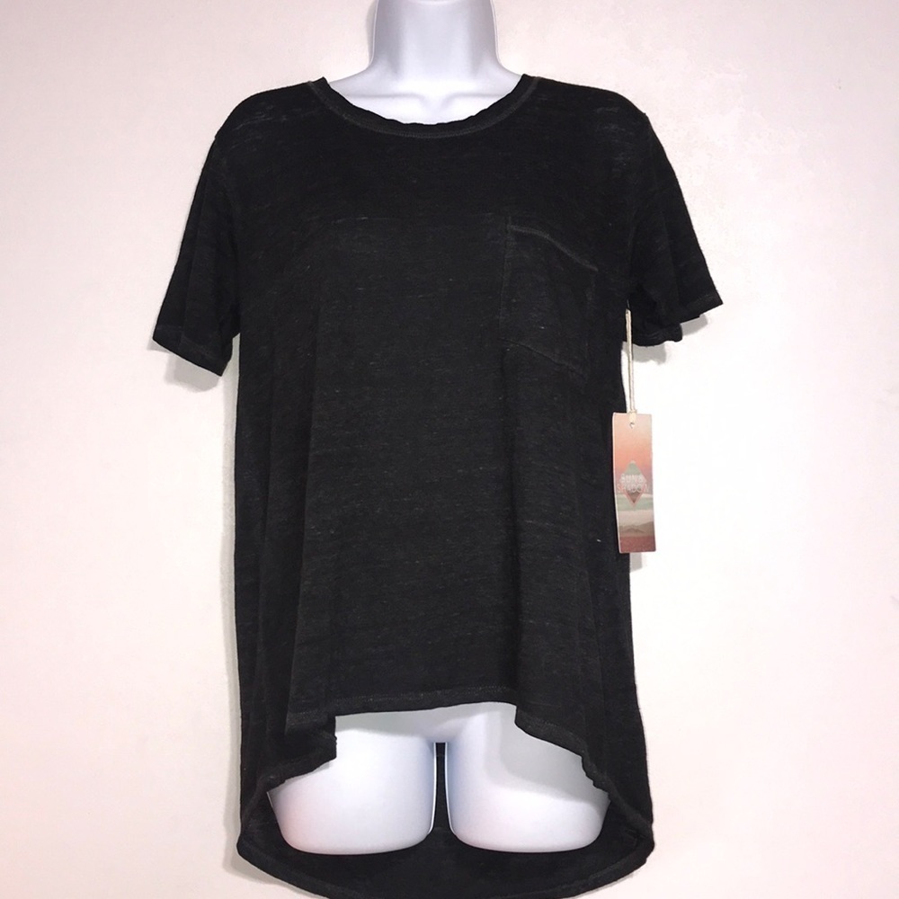 Sun & Shadow Burnout Pocket Tee Black Xtra Small